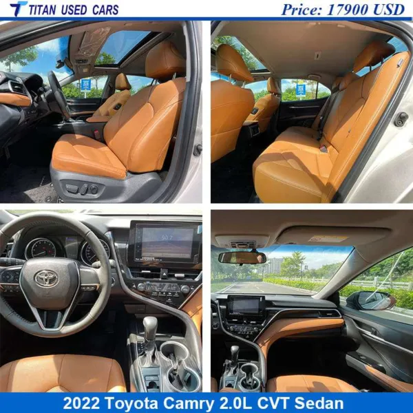 orange interior of the used Toyota Camry 2022
