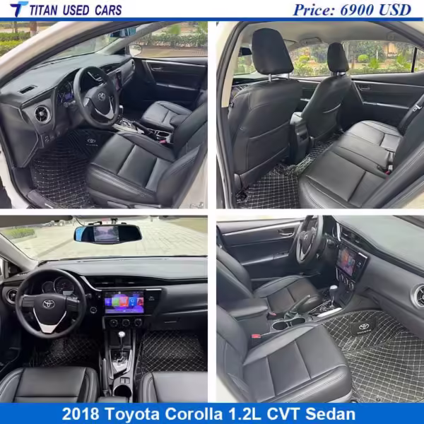 black interior of the 2018 Toyota Corolla used car