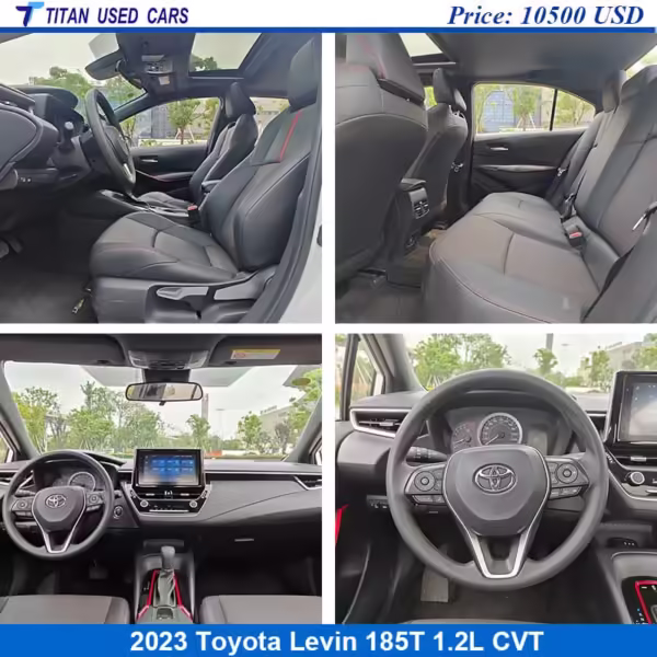 black interior of the 2023 Toyota Levin