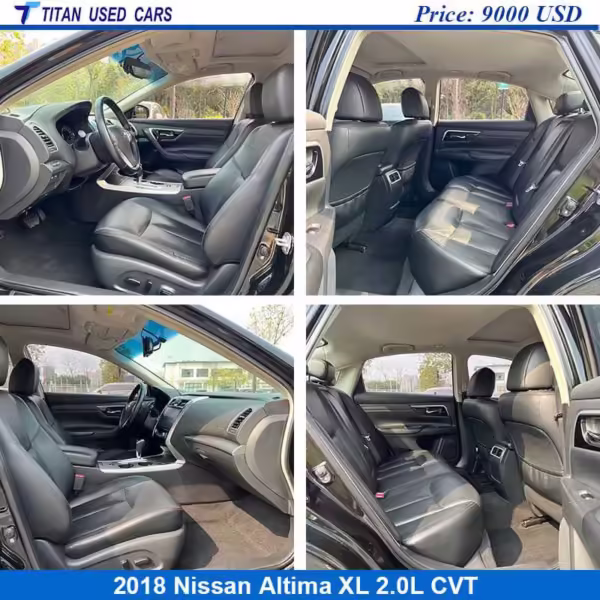 black interior of the used 2018 Nissan Altima
