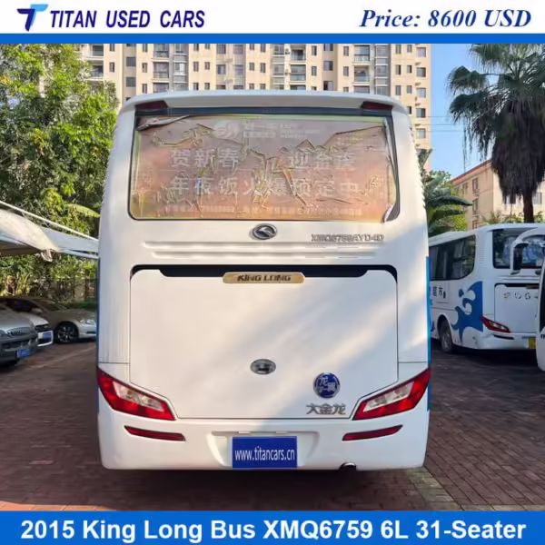 white Used 2015 King Long Bus near me