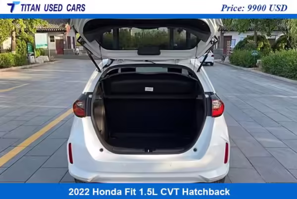White Used Honda Fit 2022 for Sale Hatchback Trunk Details