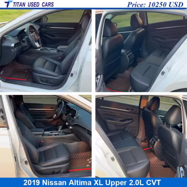 black interior of the used 2019 Nissan Altima car