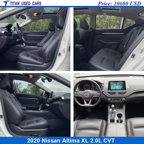 black interior of the used 2020 Nissan Altima