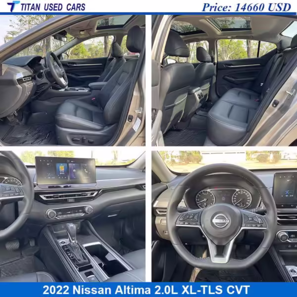 black interior of the used 2022 Nissan Altima