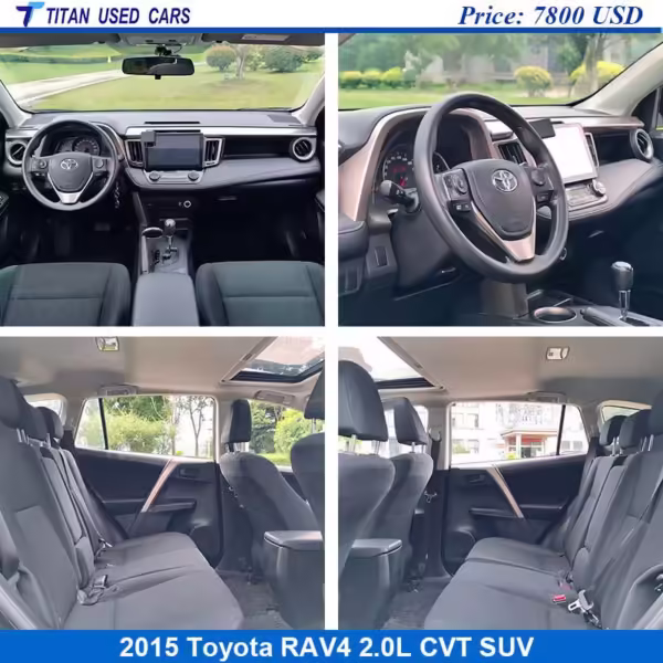 black interior of the used 2015 Toyota RAV4