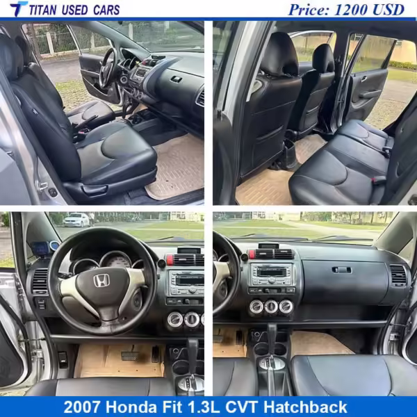 black interior of the 2007 Fit Used Car for Sale in Uganda