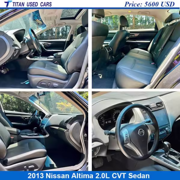 bleck interior of the Used 2013 Nissan Altima Sedan