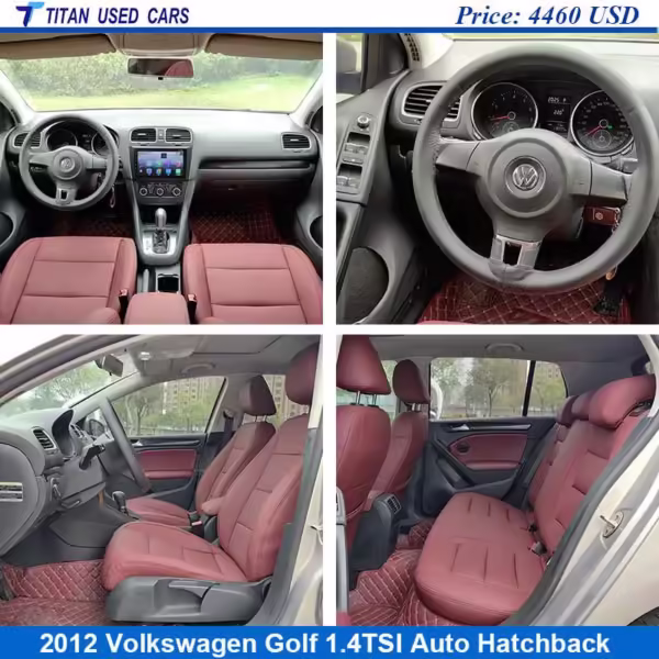 Champagne/Brown Hatchback Used 2012 Volkswagen Golf for Sale Interior details